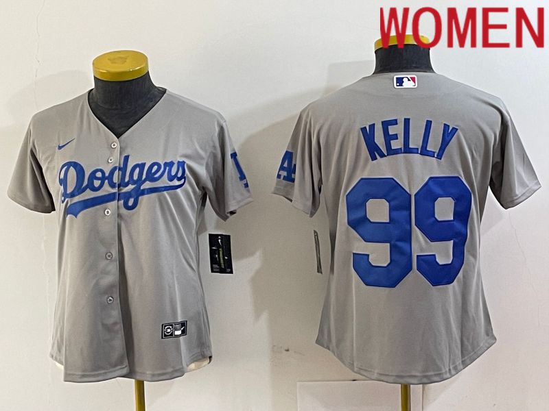 Women Los Angeles Dodgers 99 Kelly Grey 2024 Nike Game MLB Jersey style 1